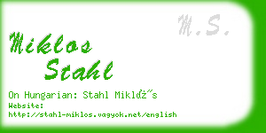 miklos stahl business card